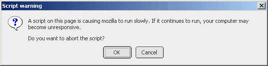 a script on this page is causing mozilla to run slowly...